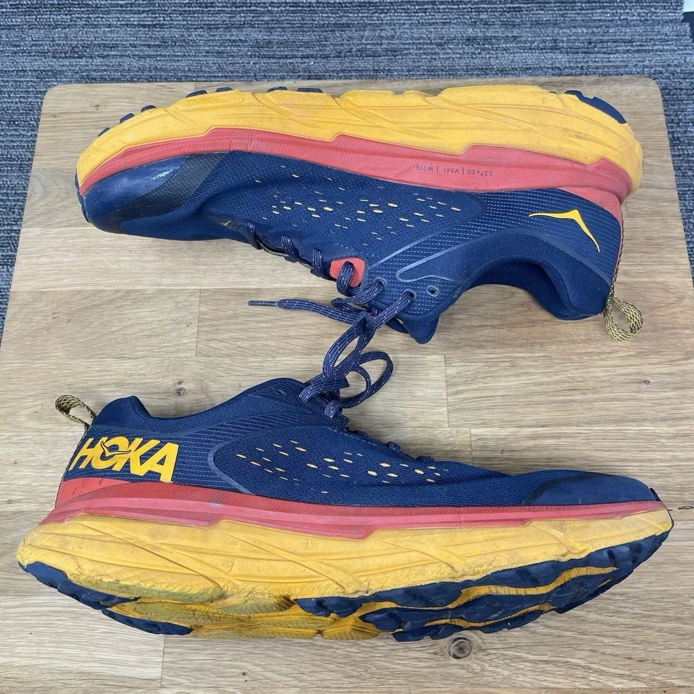 Hoka One One Challenger ATR 6 Shoes Men 11.5 Blue Yellow Trail Running Sneakers